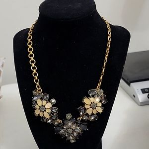 J. Crew goldtone glass and crystal necklace